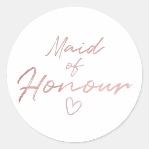 Maid of Honor - Roos Gouden faux folie sticker