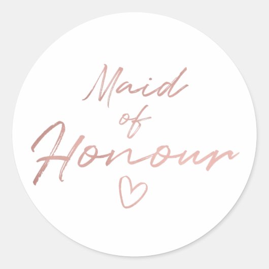 Maid of Honor - Roos Gouden faux folie sticker (Voorkant)