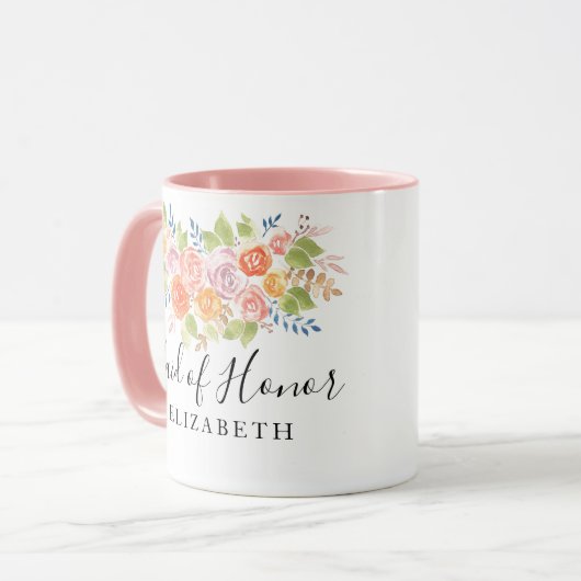 Maid of Honor Rose Bouquet Mok (Voorkant links)