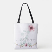 Maid of Honor  Roze Anemoon Bloemen Tote Bag (Achterkant)