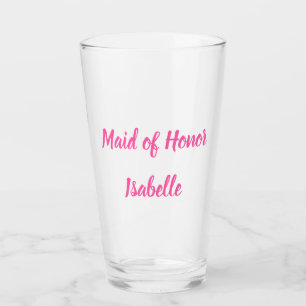 Maid of Honor roze Custom Name Gifts Wedding Glas