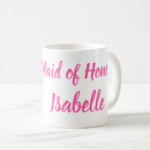Maid of Honor roze Custom Name Gifts Wedding Koffiemok