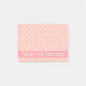Maid of Honor Roze en Wit Post-it® Notes (Voorkant)