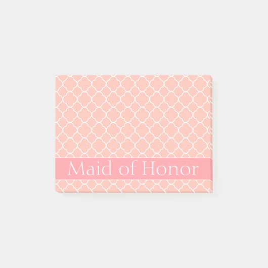 Maid of Honor Roze en Wit Post-it® Notes (Voorkant)