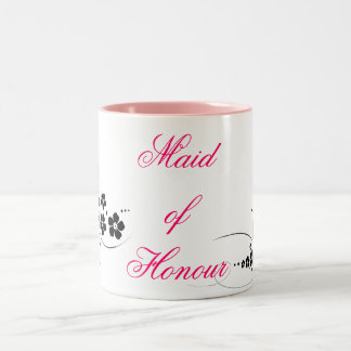 Maid of Honor roze en zwart Tweekleurige Koffiemok