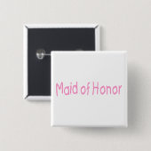 Maid of Honor (roze) Vierkante Button 5,1 Cm (Voorkant /achterkant)