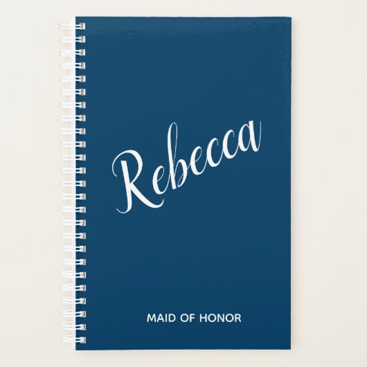 Maid of Honor Rustic Floral Navy Wedding Planner (Voorkant)
