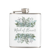 Maid of Honor Rustic Greenery Lijst Heupfles (Voorkant)