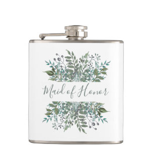 Maid of Honor Rustic Greenery Lijst Heupfles