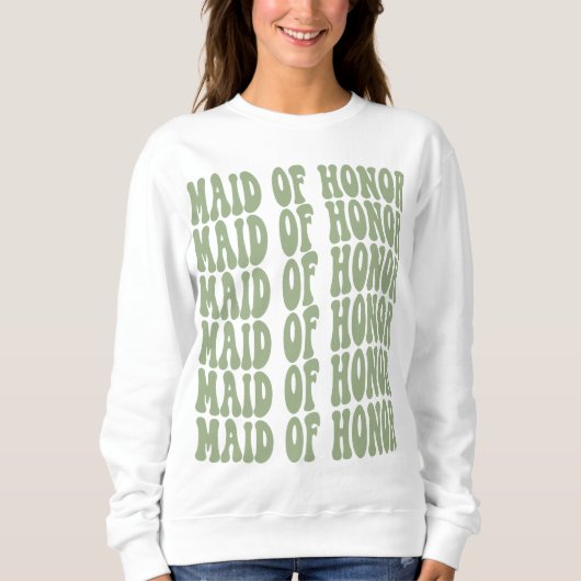 Maid of Honor Sage Green Matching Bridal Party Trui (Voorkant)