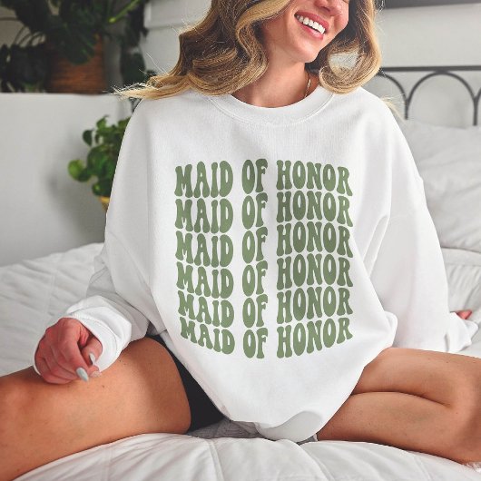 Maid of Honor Sage Green Matching Bridal Party Trui