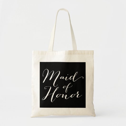 Maid of Honor Script Bridal Party Wedding Canvas t Tote Bag (Voorkant)
