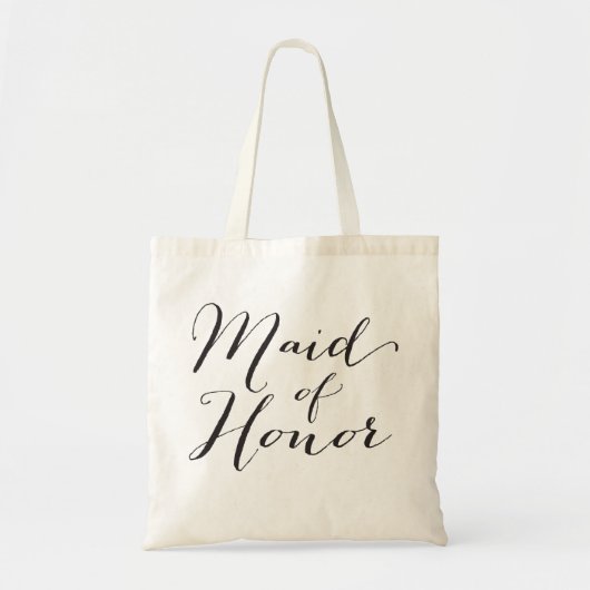 Maid of Honor Script Bridal Party Wedding Canvas t Tote Bag (Voorkant)