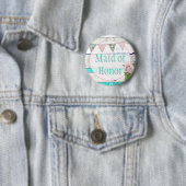 Maid of Honor Shabby  Rustic Wedding Button (In situ)