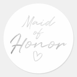 Maid of Honor - Silver faux folie sticker