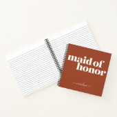 Maid of Honor Simple Minimalist Modern Name Rust Notitieboek (Binnen)