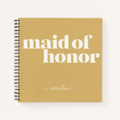 Maid of Honor Simple Minimalist Name Mustard Notitieboek (Voorkant)