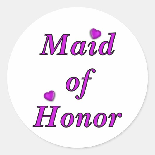 Maid of Honor Simply Love Ronde Sticker (Voorkant)