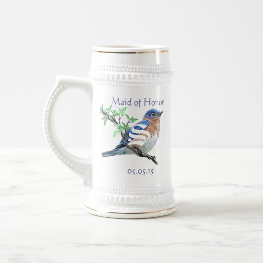 Maid of Honor Stein Wedding Bluebird Bierpul (Links)