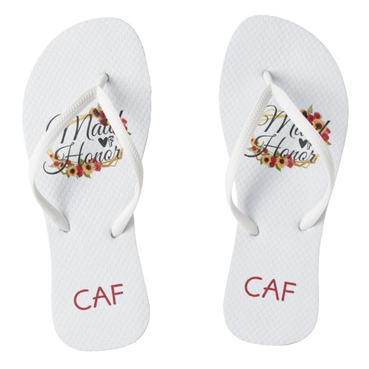 Maid of Honor Sunflower Rozen Floral Gift Teenslippers (Voetbed)