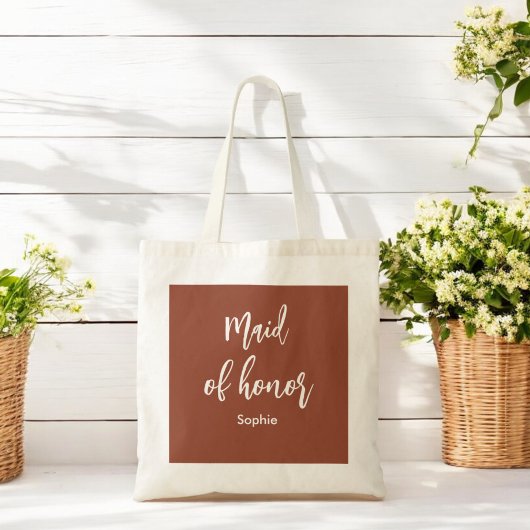 Maid of Honor Terracotta Brown Canvas tas