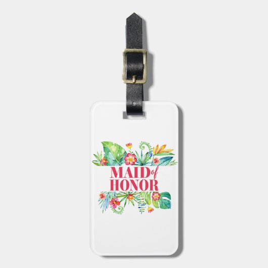 Maid of Honor Tropical Destination Wedding Bagagelabel (Voorkant verticaal)
