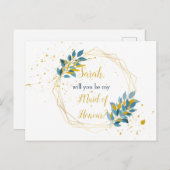 Maid of Honor uitnodiging Briefkaart Bruidsfeest (Voorkant / Achterkant)