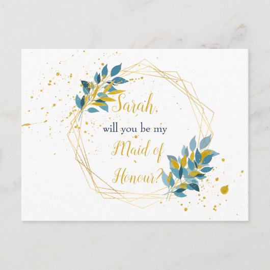 Maid of Honor uitnodiging Briefkaart Bruidsfeest (Voorkant)