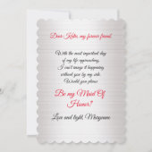 Maid of Honor uitnodiging, Forever Friends Kaart (Achterkant)