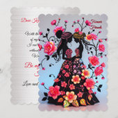 Maid of Honor uitnodiging, Forever Friends Kaart (Voorkant / Achterkant)