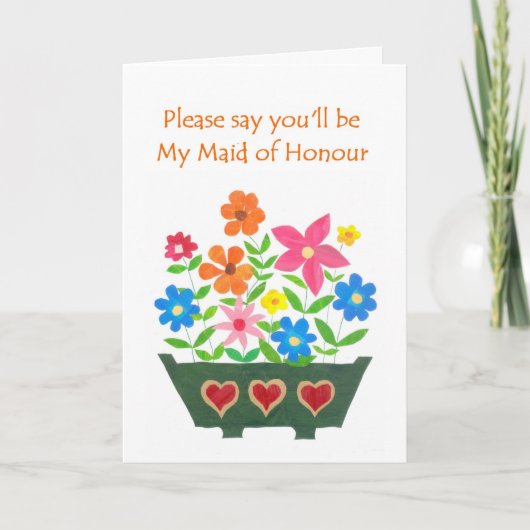Maid of Honor Uitnodiging Kaart (Voorkant)