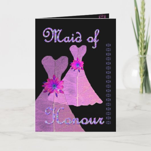 Maid of Honor Uitnodiging - Roze jurken (Voorkant)