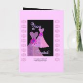 Maid of Honor Uitnodiging - Roze jurken (Achterkant)