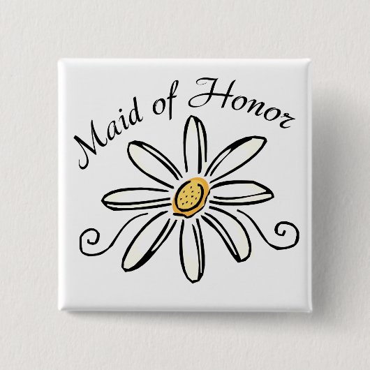 Maid of Honor Vierkante Button 5,1 Cm (Voorkant)