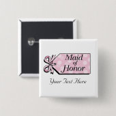 Maid of Honor Vierkante Button 5,1 Cm (Voorkant /achterkant)