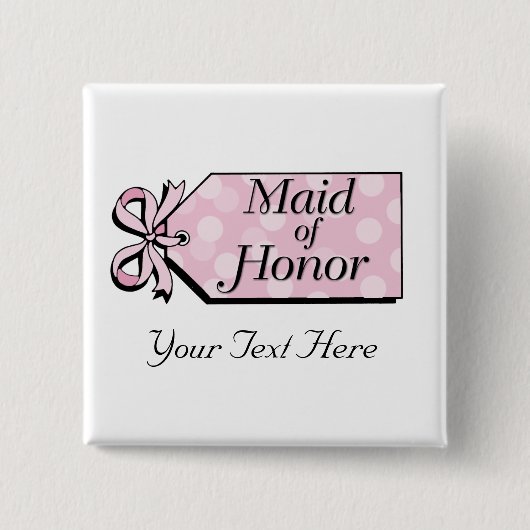 Maid of Honor Vierkante Button 5,1 Cm (Voorkant)