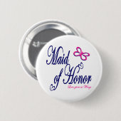 Maid of Honor / Vlinder Ronde Button 5,7 Cm (Voorkant /achterkant)