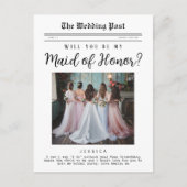 Maid of Honor voorstel, aangepaste krant Briefkaart (Voorkant)