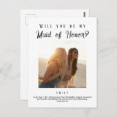 Maid of Honor voorstel, aangepaste krant Briefkaart (Voorkant / Achterkant)