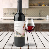  Maid of Honor Voorstel Bloemenvlinders Wijn Etiket