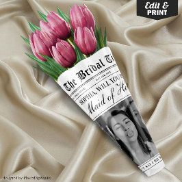 Maid of Honor-voorstel krant Bloemenboeket Inpakpapier Vel