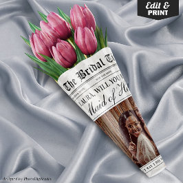 Maid of Honor-voorstel krant Bloemenboeket Inpakpapier Vel