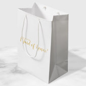 Maid of Honor Voorstel Modern Script Gold Medium Cadeauzakje