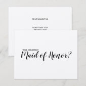 Maid of Honor Voorstel Rustiek Kraft Papier Kaart (Voorkant / Achterkant)