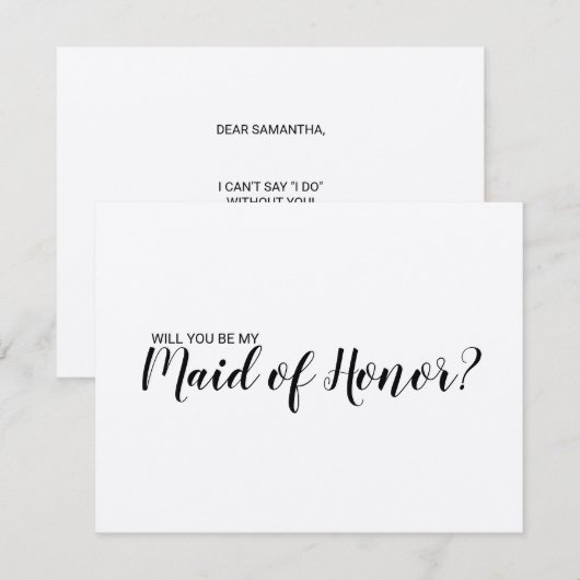 Maid of Honor Voorstel Rustiek Kraft Papier Kaart (Voorkant / Achterkant)