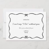 Maid of Honor Voorstel Schattigee Bow Heart lijst Kaart (Achterkant)