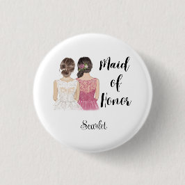 Maid of Honor Wedding Bridal Party Pinback Ronde Button 3,2 Cm