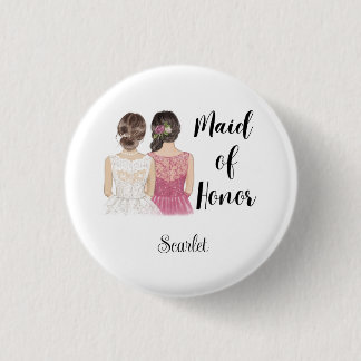 Maid of Honor Wedding Bridal Party Pinback Ronde Button 3,2 Cm
