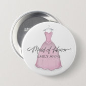 Maid of Honor  Wedding  Dress Cute Ronde Button 7,6 Cm (Voorkant /achterkant)