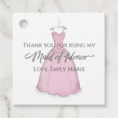 Maid of Honor Wedding  Dress Hartelijk dank Bedankjes Labels (Voorkant)